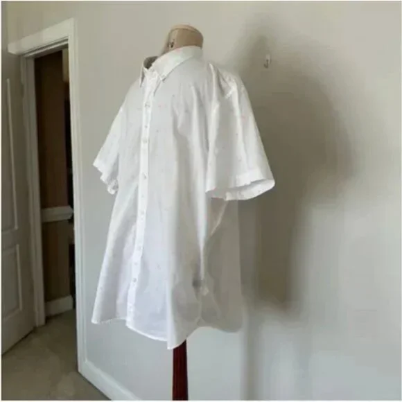 Bonobos White Short Sleeve Cotton Button Down with Pink Fruit Slices Size XL - Picture 3 of 11
